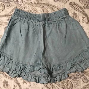 Love Culture Blue Ruffle Hem Shorts